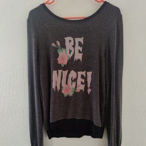 Wildfox BE NICE Sweater Loose Fit Distressed